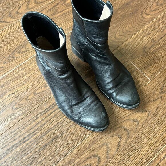 Stuart weitzman sadie Leather Moto booties round toe - Picture 3 of 7